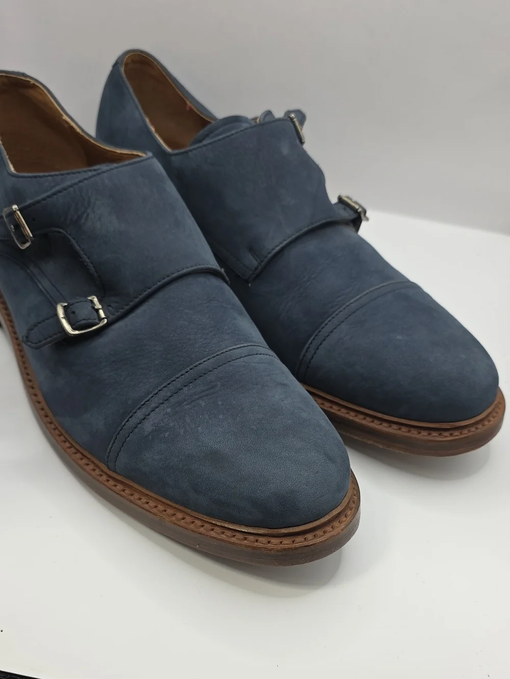 FRYE Men's Jones Double Monk Slip-On Loafer shoes ash size 11 med Goodyear